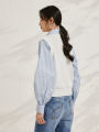 Yigue Design Knitted Pure Cotton Shirt Collar Commute Style Women's Fashion Spring New Arrival Fake Two-Piece Vest Top. 
