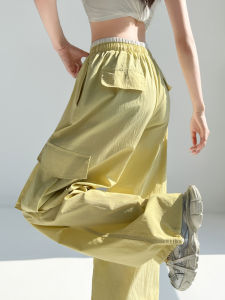 American Style Quick Dry Work Pants Women Summer Thin Ice Silk Wide Leg Pants Small Size Cuffed Mountain Sports Pants