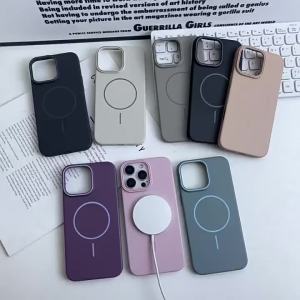 For iPhone 11 PC Hard Case Silicone Magnetic Color Phone Case For iPhone 16 Pro Max XR 11 12 13 14 Pro Max 15 Pro Max Ultra-thin Skin-feeling Matte For Magsafe Wireless Charging Solid color Skin feel Protective Shockproof Case