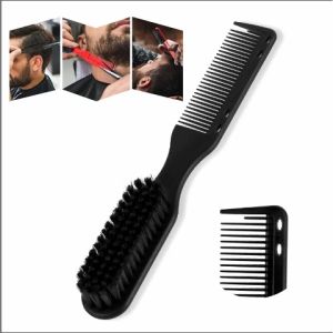 High Quality Oil Head Styling Beard Comb Barber Tool Beautiful Tool Hairdressing Double Sided Comb Brush Cleaning Brush