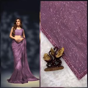 [PRE-ORDER] GEORGEETE SAREE WITH EMBROIDERY SEQUENCE DESIGN WORK {ETA:2025-12-31}