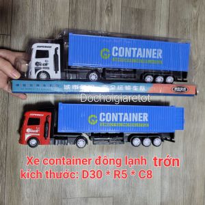 Đồ chơi xe tải container đông lạnh có trớn cho bé 30cm (ảnh thật)