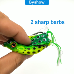 Byshow 4cm/4g Soft Frog Lure jump frog with Assist Hook Slow Jigging Floating Bait Lifelike Swimming Action for Snakehead Freshwater Fish Topwater PVC Artificial Bait for Casting