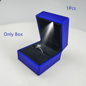 2025 Luxury Ring Box With LED Light Jewelry Diamond Ring Box for Engagement Wedding Birthday Valentines Day Gift Box