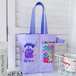 Portable Double Cup Beverage Insulated Thermos Foldable Milk Tea Bag Handheld Two Cups Flip Design Japanese Cartoon Style