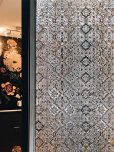 Retro Flower Glass Stickers Decorative 3D Stereo Bathroom Frosted Window Film Privacy Anti Light Leakage Home Decor