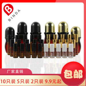 ขวดลูกกลิ้งแก้วใสสีน้ำตาลสำหรับบรรจุภัณฑ์น้ำหอม อุปกรณ์ความงาม ขวดลูกกลิ้งสำหรับทำมัดย้ำ ขวดน้ำยาต้านอนุภาค