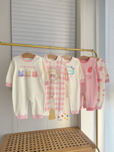 New 2025 Long Sleeve Pure Cotton Baby Girl Romper Sleepwear Spring Autumn Outfit Crawler Suit Casual Comfortable Infant Clothes