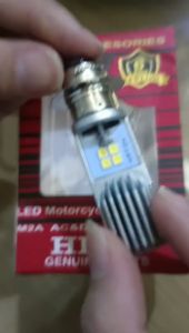 Lampu Depan LED Moto Bebek Dan Matic 2 sisi Ac Dc H6 12v-80v 8 Titik/8 Mata/ H4 Vixion kaki 3 HDoem