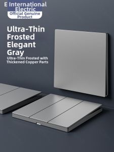TEP | Skin Feel Ultra Thin Light Grey Switch Socket Panel 86 Type 1 Gang 5 Hole