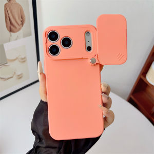 szhaiyu | Slide Camera Protection Silicone Phone Case For iPhone 17 Pro Max Air 17e 16e 15 14 Plus 13 12 Mini 11 Shockproof Back Cover
