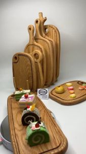 Thớt gỗ Sồi nhập khẩu Mỹ (OAK) Cỡ dài tiện dụng có rãnh bao quanh tiện dụng - hàng Xuất Khẩu Châu Âu - khay bánh mì/trái cây/ bít tết/ pizza/ phụ kiện chụp ảnh bày món ăn trong nhà hàng - Sang trọng trên bàn ăn (CTH558) HAHANCO