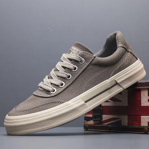 Mens Canvas Slip-On Shoes Low-Top Breathable Anti-Slip Casual Shoes Korean Style Simple Trendy Shoes Fall Season 2025