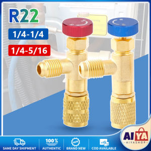 ★Same Day Shipping★ R410a R22 Refrigeration Tool Air Conditioning Safety Valve Adapter 1/4" 5/16" Inch Male/Famale Thread Charging Hose Valves AC-Copper-Adapter