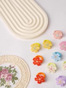10~30Pcs Mini Fabric Bow Hair Elastics for Girls Sweet Bows Pearls Flower Towel Loop Hair Bands Children Hair Decor Set 6 Styles