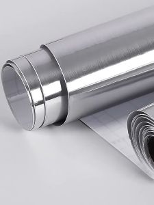 Glossy Silver Contact Paper Rust Resistance Waterproof Removable Peel And Stick Wallpaper