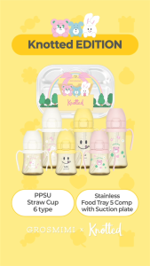 Grosmimi X Knotted PPSU Anti-Leak Straw Cup 300ml