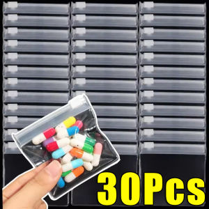 10/20/30pcs Clear Resealable Travel Pill Bags / Protable Travel Jewelry Pouch with Sliding Zipper / Plastic Self Sealing Medicine Storage Bag