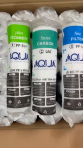 Combo 5 Lõi Lọc Nước AQUA (3 Số 1 1 Số 2 1 Số 3) - Loại 10 Inch (Chính Hãng) - Dùng Trong Máy Lọc Nước RO