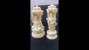 Tượng Phật 3 mặt Tây Phương Tam Thánh chất liệu đá nhân tạo size 15cm nhập khẩu làng nghề đúc tượng mỹ nghệ Đài Loan