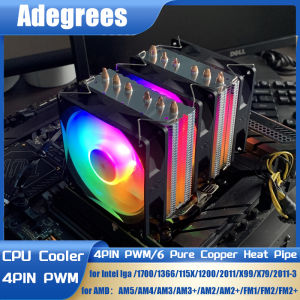 X99 CPU Air Cooler 6 Heat pipes 4PIN PC Processor RGB Radiator for Intel LGA 2011 1700 X79 X99 1150 1151 1155 1156 AM5 AM4 AM3
