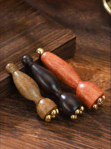 Bronze Lotus Seed Eye Massage Stick Horned Cow Face Scratching Massage Beauty Acupoint Rosewood Traditional Chinese Medicine