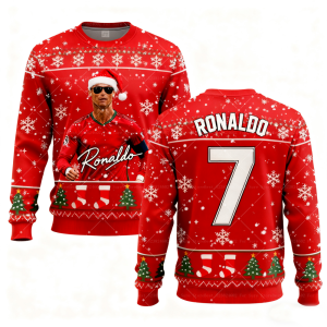 Christmas Ronaldo commemorative football Sweatshirts Autumnwinter Fashion Childrens Hoodies Mens Womens Round Neck Sweatshirt