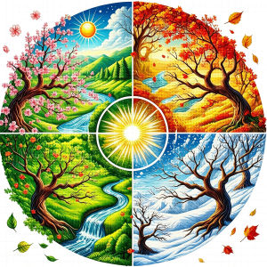 HUACAN Cross Stitch Tree Season Landscape Embroidery Kits Nature DMC Thread Hand Sewing 11CT Wall Decorative Paintings
