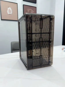 Satu Keluarga Tempat Kosmetik Transparan Dengan Tutup C1304 Rak Kosmetik Aesthetic Anti Debu