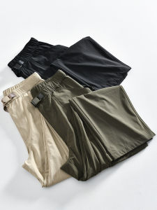Mens Outdoor Casual Elastic Workwear Loose Fit Long Pants Autumn New Style Breathable Polyester Nylon Youth Popular Straight Leg