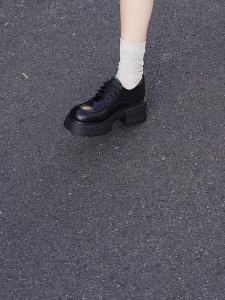 Belle | Thick-soled Oxford Shoes Black Leather