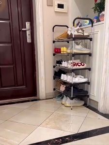 BMZAR ชั้นวางรองเท้า ที่วางรองเท้า อเนกประสงค์ ชั้นวางรองเท้าสแตนเลส แบบ 3/4/5/6/7ชั้น ประกอบง่าย ประหยัดพื้นที่ ชั้นวางรองเท้าikea shoe rack