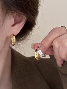 Minimalist Silver Letter Earrings Unique Design Womens Cold Style Fashionable Ear Jewelry  out New 2025 Popular Model