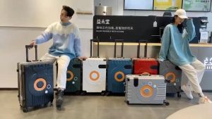 Trolley bag กระเป๋าเดินทางล้อลากเฟรมซิป รุ่น กระเป๋าเดินทาง 20/24/28 นิ้ว รุ่นซิปล็อครหัสได้ วัสดุABS+PC ทนทานเป็นพิเศษ 8 ล้อคู่360องศา พร้อมส่งในไทย