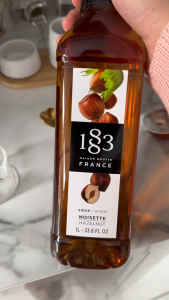 1883 Maison Routin Hazelnut Syrup 1L – Premium French Coffee Latte & Milk Tea Flavoring