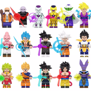 LEGO High Seven Dragon Ball Super Saiyan Son Goku Vegeta Broly Mini Figure Building Blocks Toys for Children Boys