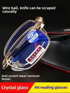 Kính Cận Lão Hóa Thủy Tinh Chống Ánh Sáng Xanh Gấp Nhẹ Thời Trang Kính Mắt Lão Hóa Cao Cấp Dành Cho Nam Và Nữ