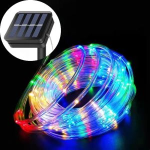 Solar LED Rope Lights Fairy Tube Light String Outdoor Waterproof 8 Mode 5M/10M/20M Light for Home Garden Christmas Wedding Decor
