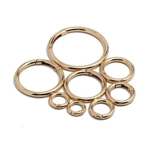 10Pcs 11-38mm Metal O Ring Spring Clasps Openable Round Carabiner Snap Hook Keychain Bag Clips DIY Jewelry Bags Accessories