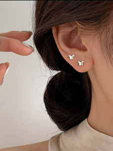 ZS 1 Pc Stainless Steel Stud Earring Star Ear Piercing Butterfly Ear Piercing 20G Lobe Earring Cartilage Ear Stud