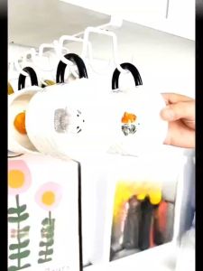 6 Hooks Iron Storage Shelf Wardrobe Cabinet Metal Under Shelves Mug Cup Hanger Bathroom Kitchen Organizer Hanging Rack Holder