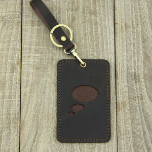 Retro Artisanal Cowhide ชั้นบนผู้ถือบัตร Bank Card Case Metro Pass เย็บองค์ประกอบสําหรับเยาวชน