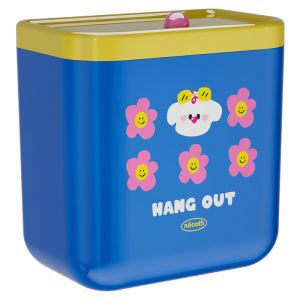 Noooth Kitchen Wall-Mounted Trash Can Large Capacity Bathroom Storage Bucket Square Shape Manual Opening Cover Family Use