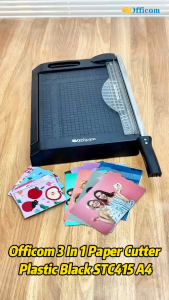 Officom 3 in 1 Paper Cutter with Hole Punch and Corner Trimmer Built-in Storage Drawer