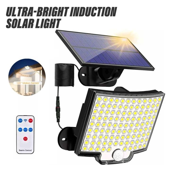 Super Bright LED Outdoor Solar Light with Motion Sensor Remote Control ...