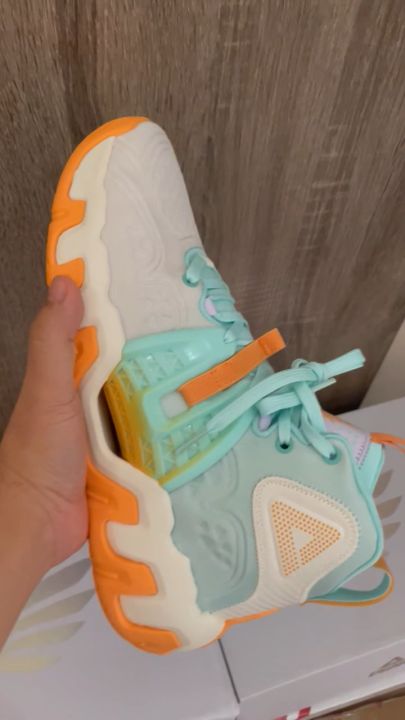 PEAK Sepatu Basket Peak Blue Orange Limited Edition (Basketball