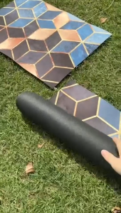 พรมเช็ดเท้าห้องน้ำลายเรขาคณิตสไตล์โมเดิร์น ดูดซับน้ำและแห้งไว ส่งจากไทย ขนาด 60x40/120x40 ซม. แบบเรียบหรูกันลื่นแบบเรียบหรู 2 ชิ้น