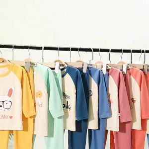 ส่งจากไทย ชุดเด็กแขนยาว ขายาว CK113ชุดนอนเด็กแขนยาว ลายน่ารัก ผ้าvelvet นิ่มมาก