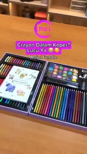 Crayon Art Set 128pcs & 133pcs Koper Alumunium Besi | Krayon Pensil Warna Alat Lukis Anak