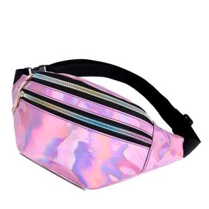 【COD&Local】Outdoor Waist Bag Adjustable Laser Fanny Pack Crossbody Chest Bag for Men Women Sports Workout Running